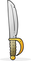freehand drawn cartoon knife