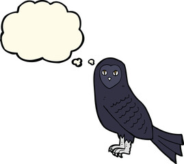cartoon owl with thought bubble