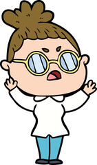 cartoon annoyed woman