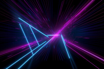 Futuristic abstract colorful vector background with glowing electric bright neon lines. Generative ai