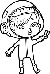 cartoon astronaut woman