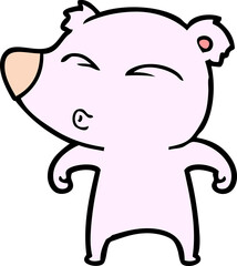 cartoon whistling bear