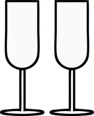 cute cartoon of a champagne flutes