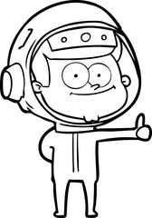 Obraz premium happy astronaut cartoon