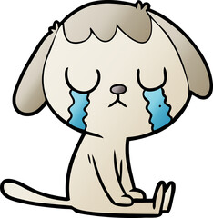 cute cartoon dog crying