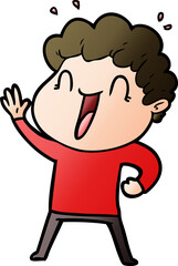 cartoon happy man