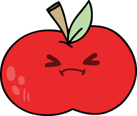 hand drawn quirky cartoon apple