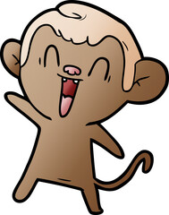 cartoon laughing monkey