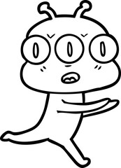 cartoon three eyed alien