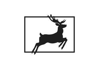 this is a deer icon logo design 