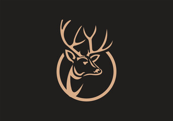 this is a deer icon logo design 