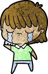 cartoon woman crying