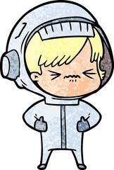 angry cartoon space girl