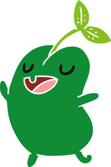 cartoon illustration kawaii cute sprouting bean