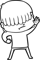 cartoon boy with untidy hair