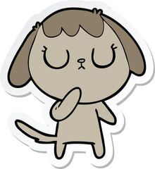 sticker of a cute cartoon dog