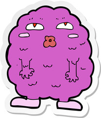 sticker of a funny cartoon monster