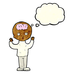 cartoon genius with thought bubble