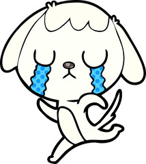 cute cartoon dog crying