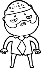 cartoon worried man with beard