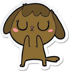sticker of a cute cartoon dog