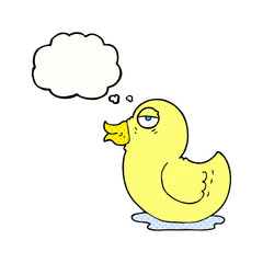 freehand drawn thought bubble cartoon rubber duck