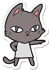 sticker of a cartoon cat staring