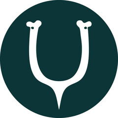 iconic tattoo style image of a wish bone