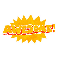 awesome freehand retro cartoon shout