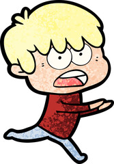 worried cartoon boy