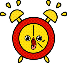 comic book style cartoon of a alarm clock