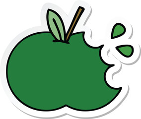 sticker of a cute cartoon juicy apple