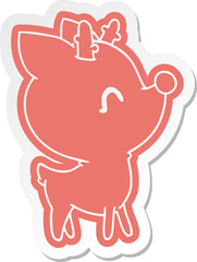 cartoon sticker of  kawaii cute deer
