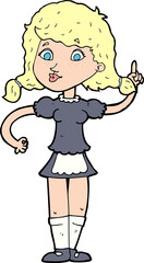cartoon pretty maid woman