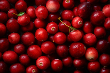 Viele Preiselbeeren auf einem Haufen mit nahtlosem Hintergrund 