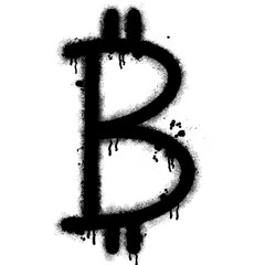 Bitcoin icon in graffiti style © savvalinka