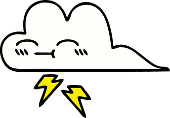 comic book style cartoon of a thunder cloud