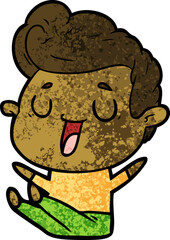 happy cartoon man