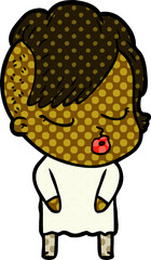 cartoon pretty hipster girl