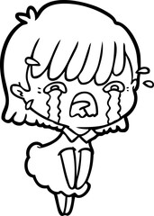 cartoon girl crying