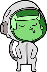 cartoon confident astronaut