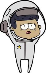 cartoon tired astronaut