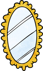 cartoon framed old mirror