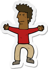 sticker of a cartoon stressed out man