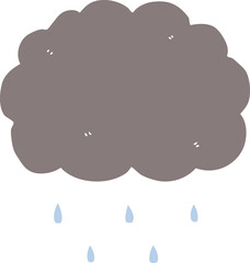 flat color style cartoon cloud raining
