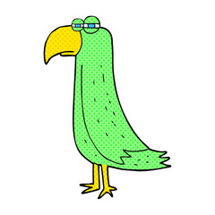 freehand drawn cartoon parrot