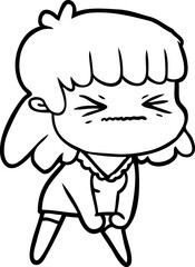 Fototapeta premium cartoon angry girl