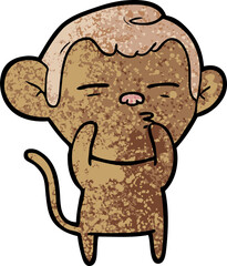 cartoon suspicious monkey