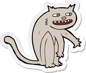 sticker of a cartoon happy cat