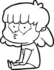 cartoon whistling girl